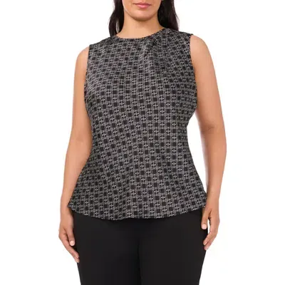 Halogenr Halogen(r) Drape Sleeveless Top In Rich Black Geo