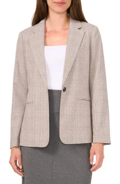 Halogenr Halogen(r) Plaid Oversize One Button Blazer In Warm Ash Brown