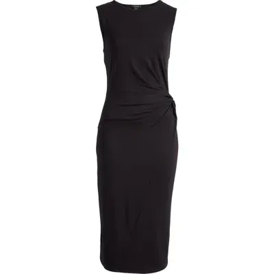 Halogenr Halogen(r) Side Twist Midi Dress In Rich Black