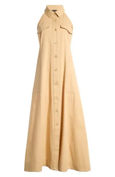 Halogenr Halogen(r) Sleeveless Maxi Shirtdress In Light Sand Brown