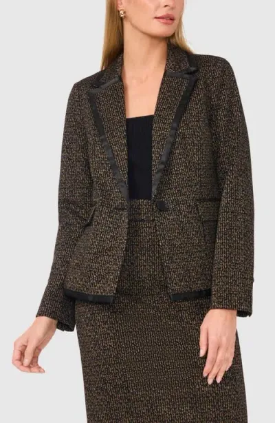 Halogenr Halogen(r) Tweed One-button Blazer In Rich Black