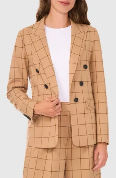 Halogenr Halogen(r) Windowpane Check Blazer In Tannin Brown