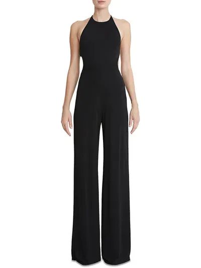 Halston Hardware-detail Sleeveless Jumpsuit In Black