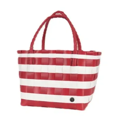 Handed By Paris Spirit Recycled Tote Bags In Crimson/white