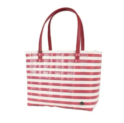 Handed By Sunny Bay Recycled Plastic Weekender Bag In Cherry Red/pearl White