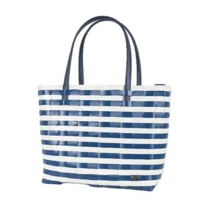 Handed By Sunny Bay Recycled Plastic Weekender Bag In Ocean Blue/pearl White