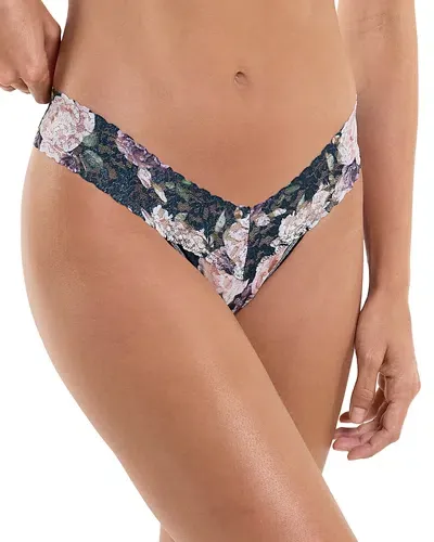 Hanky Panky Low-rise Printed Lace Thong In Multi