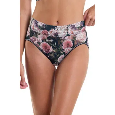 Hanky Panky Print Lace Briefs In Romantique Black