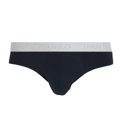 Hanro Cotton-blend Essentials Briefs In Black