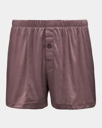 Hanro Men's Sporty Mercerized Cotton Boxers In Smokey Plume