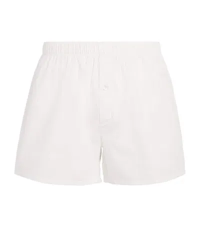 Hanro Woven Plain Boxer Shorts In White