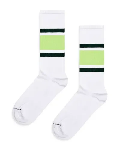 Happy Socks Simple Stripe Sneaker Socks In White