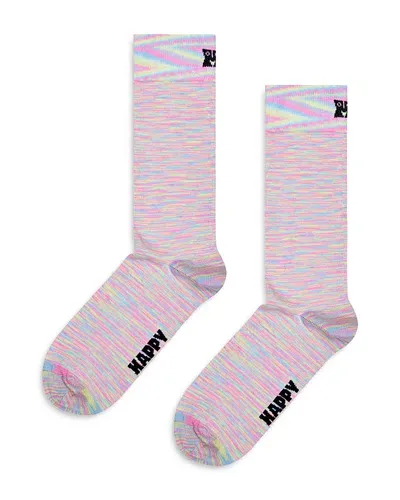 Happy Socks Space Dye Cotton Blend Crew Socks In Beige