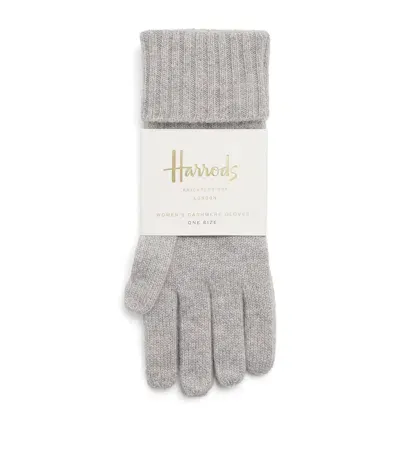 Harrods Cashmere Gloves In Grey