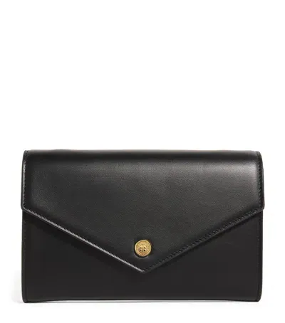 Harrods Leather Chain Wallet In Black