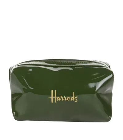 Harrods Logo Cosmetics Bag In Green