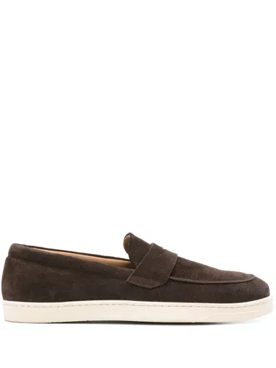 Harrys Of London Suede Burton Loafers In Brown