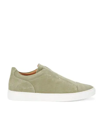 Harrys Of London Suede Aaron Slip-on Sneakers In Green