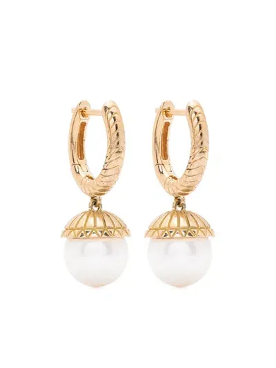 Harwell Godfrey 18kt Yellow Gold Pearl Drop Earrings