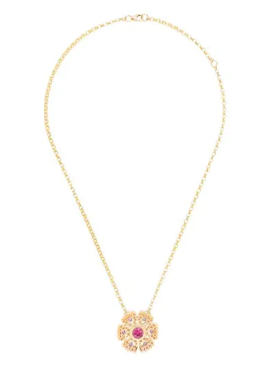 Harwell Godfrey 18kt Yellow Gold Petunia Multi-stone Necklace