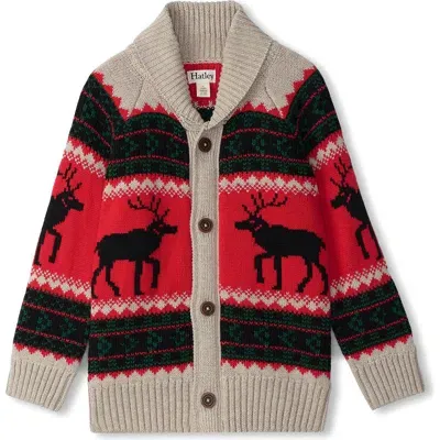 Hatley Kids' Elk Cardigan In Natural