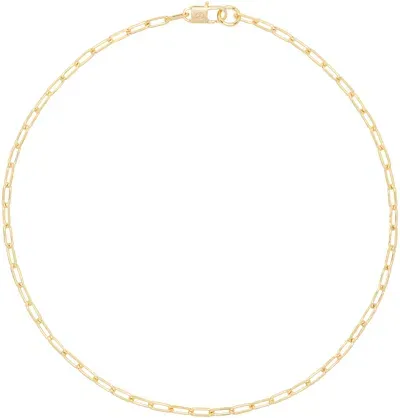 Hatton Labs Gold Medium Paper Clip Chain Necklace In Silver/ 18k Gold