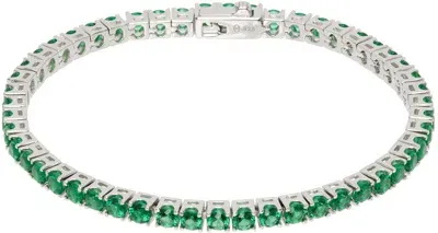 Hatton Labs Silver & Green Classic Tennis Bracelet In Silver/green