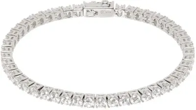 Hatton Labs Silver Classic Tennis Bracelet In Silver/white