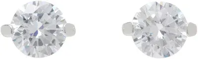 Hatton Labs Silver Round Stud Earrings In Silver/white