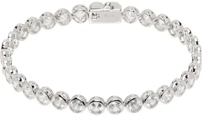 Hatton Labs Silver Round Tennis Bracelet In Silver/white