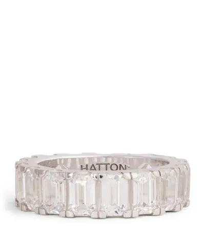 Hatton Labs Sterling Silver Wraparound Baguette Ring In White