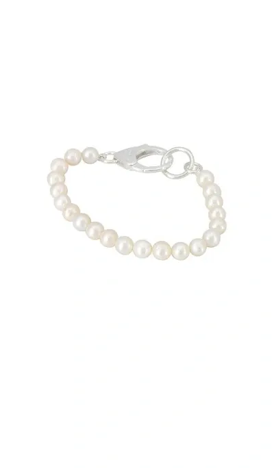 Hatton Labs White Pearl Lobster Bracelet In Metallic