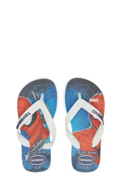 Havaianas Kids' Marvel Spider-man Flip Flop In White/white