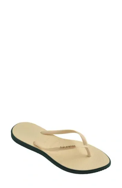 Havaianas Slim Pointed Toe Flip Flop In Pantanal Green