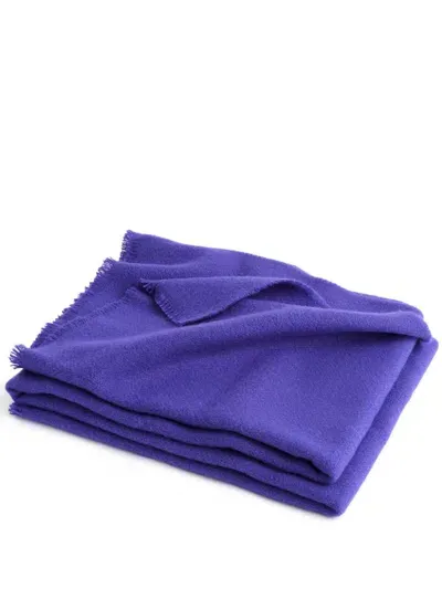 Hay Mono Throw Wool Blanket In Purple