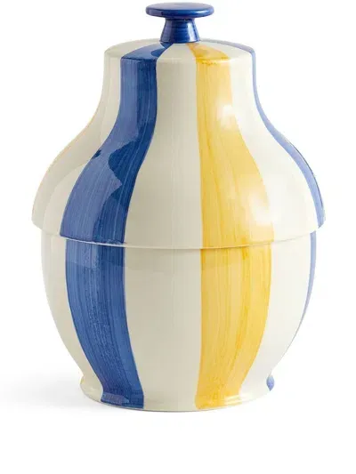 Hay Sobremesa Striped Cookie Jar In Blue,yellow