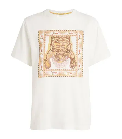 Hayley Menzies Organic Cotton Lotus Tiger T-shirt In White