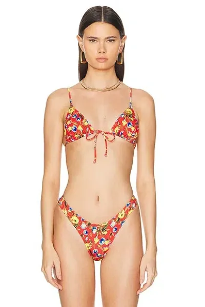 Heavy Manners Triangle Front Bikini Top In Rockaway