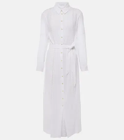 Heidi Klein Antibes Beach Cotton Shirt Dress In White