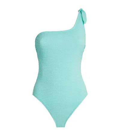 Heidi Klein Great Thatch Tie-shoulder Swimsuit In Blue