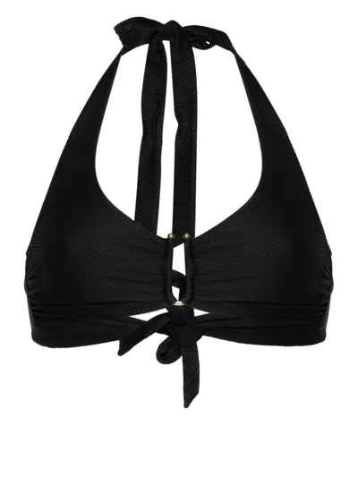 Heidi Klein Textured Halterneck Bikini Top In Black