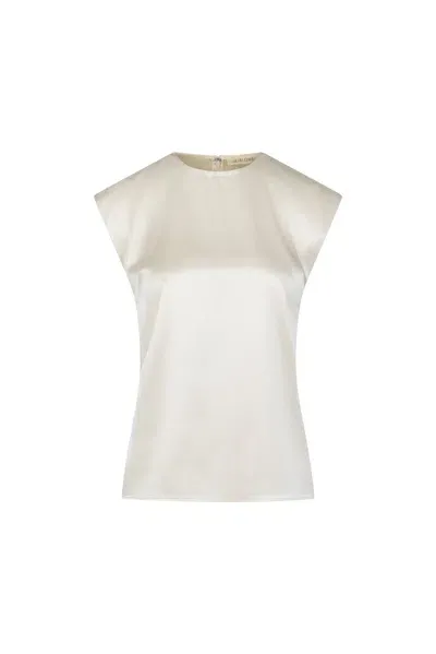 Heirlome Morgan Sleeveless Silk Top In White