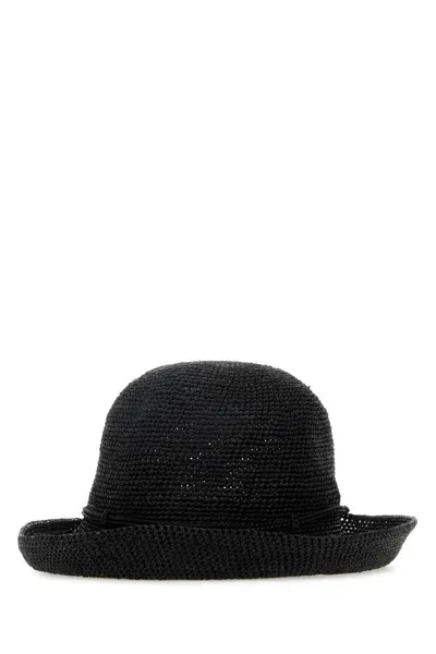 Helen Kaminski Black Raffia Provence 08 Hat In Charcoal