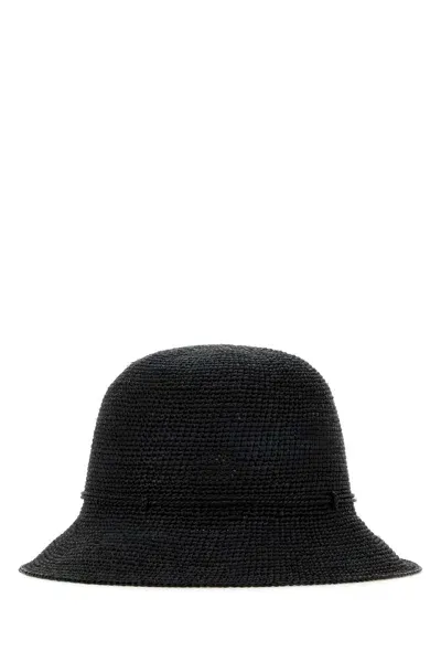 Helen Kaminski Black Raffia Villa 6 Hat In Grey