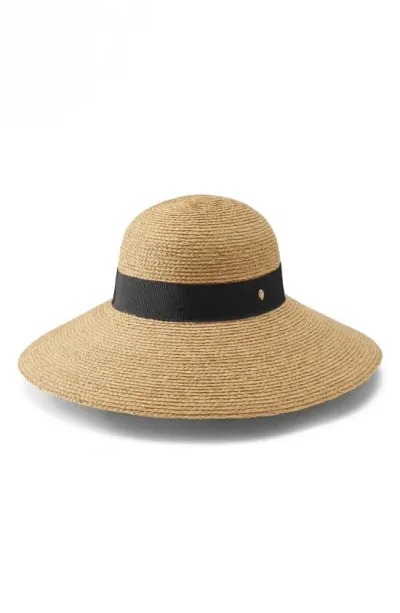 Helen Kaminski Cori Raffia Large Brim Floppy Hat In Natural Black