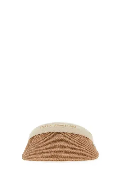 Helen Kaminski Raffia Marina Visor In Beige O Tan