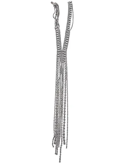 Helenezubeldia Crystal Tie Necklace Accessories In Grey