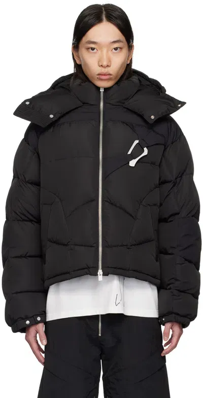 Heliot Emil Black Abstract Down Puffer Jacket