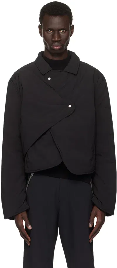 Heliot Emil Black Concordance Puffed Shirt Jacket