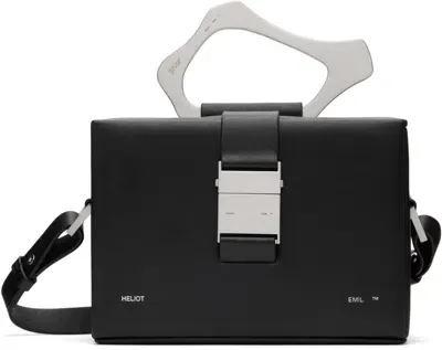 Heliot Emil Box Leather Shoulder Bag In Black